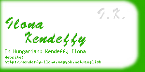 ilona kendeffy business card